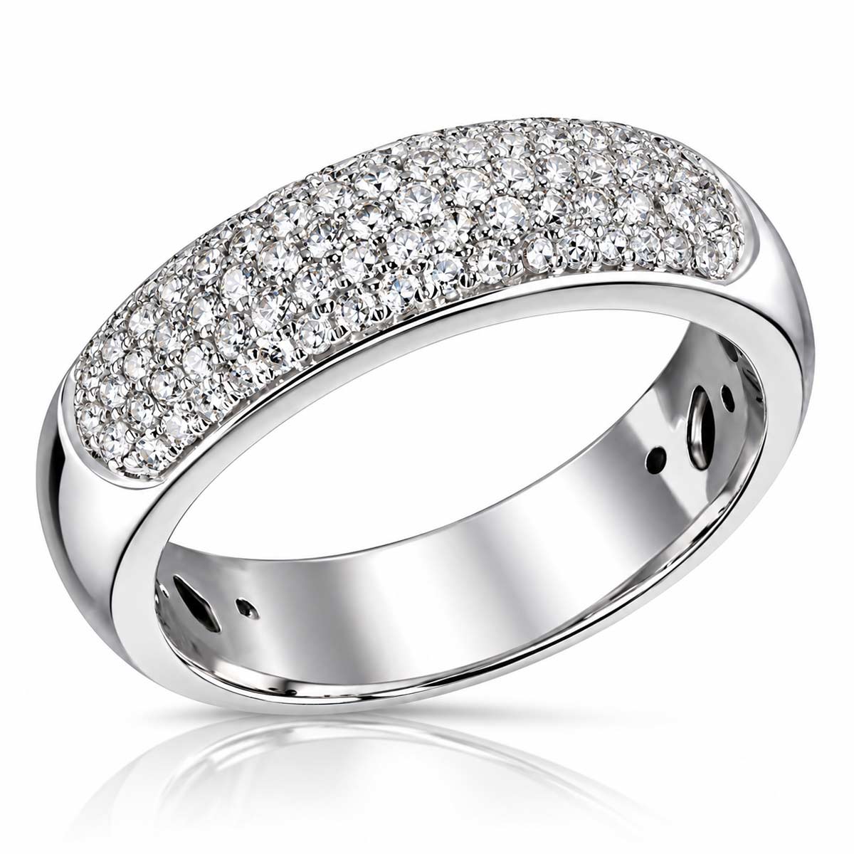 Damenring Pavee 585 Weißgold 89 Brillanten zus. 0,54 ct. SI1/H