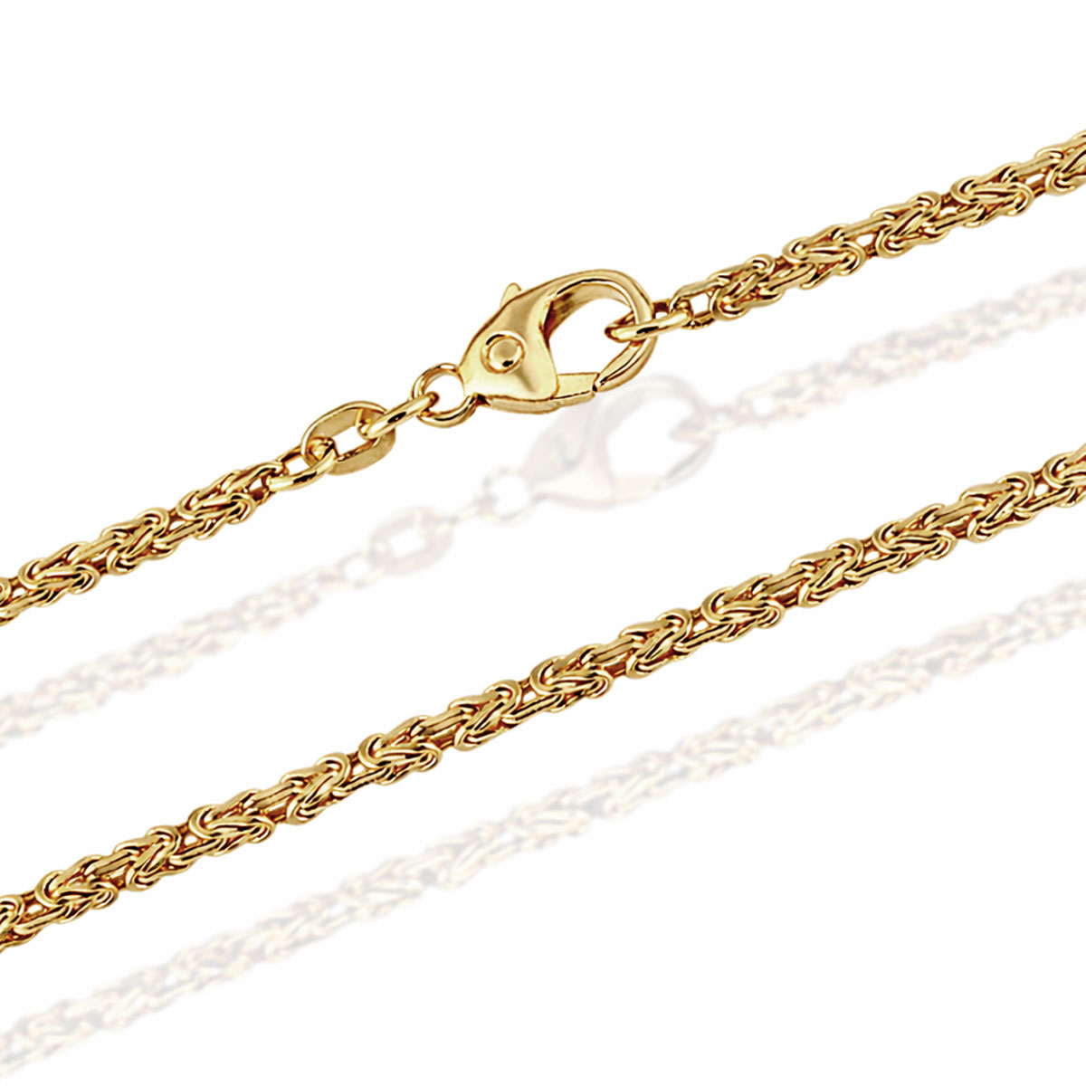 Königskette Halskette 585 Gelbgold elegantes Design 45 cm Karabiner