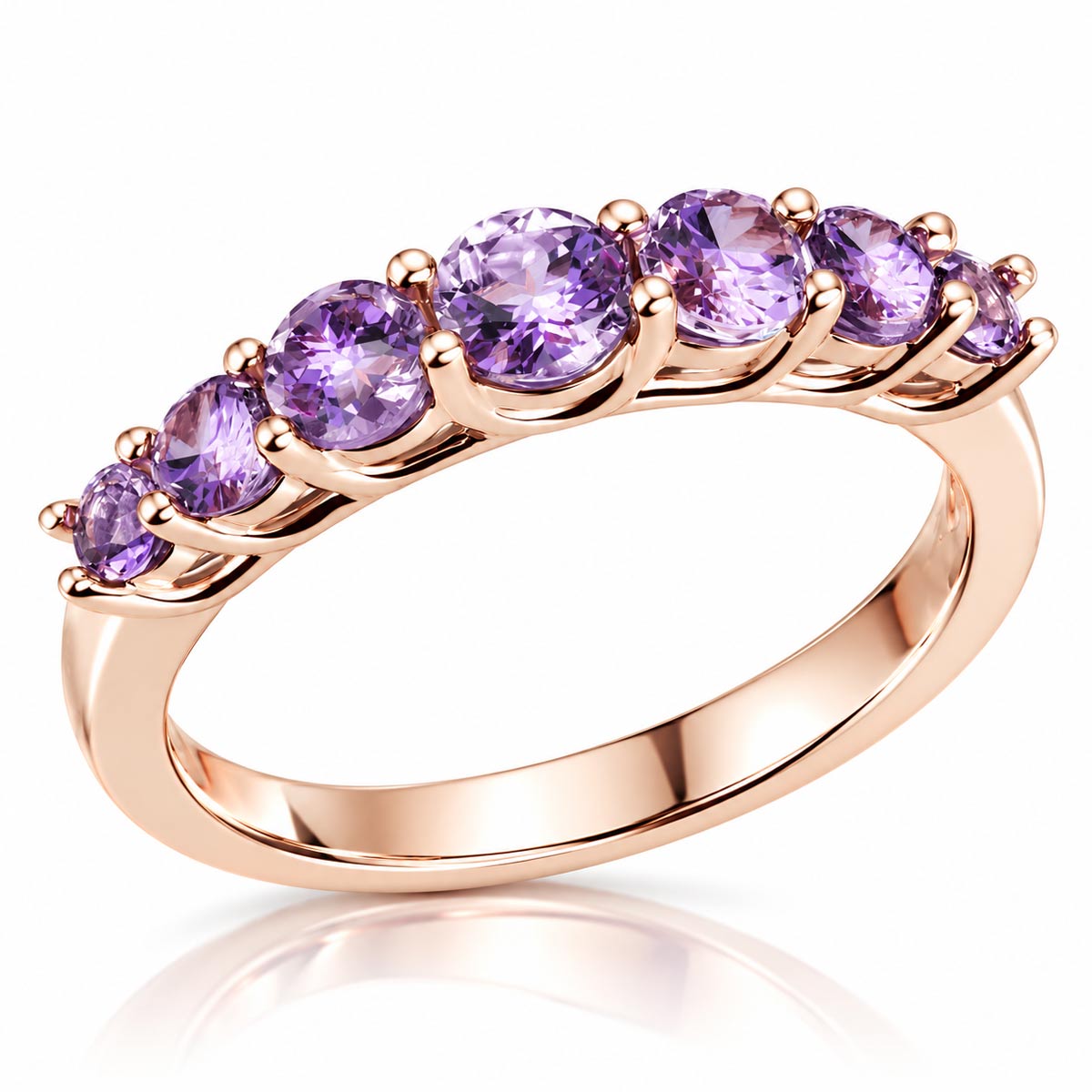 Damenring 585 Rotgold 7 Amethyste lila