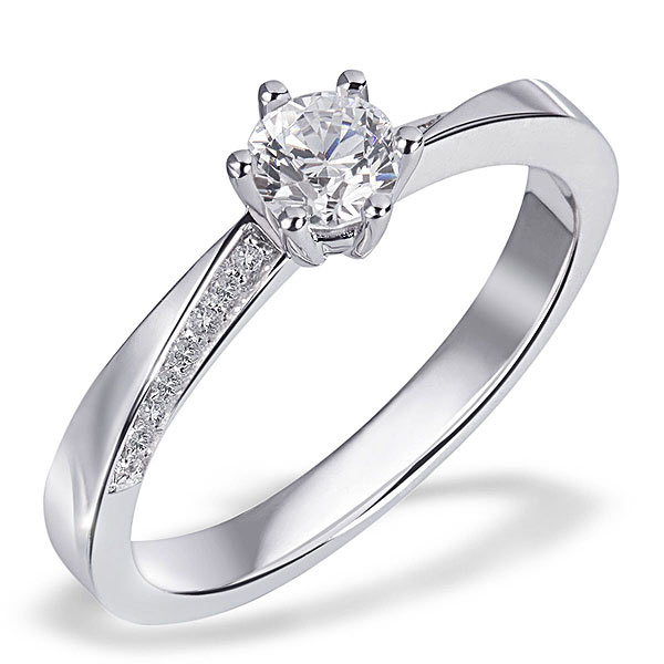 THELANDA Damen-Verlobungsring Aus 14 Karat Weißgold – Halo-Ring Mit 1ct Simulant & Seitensteinen