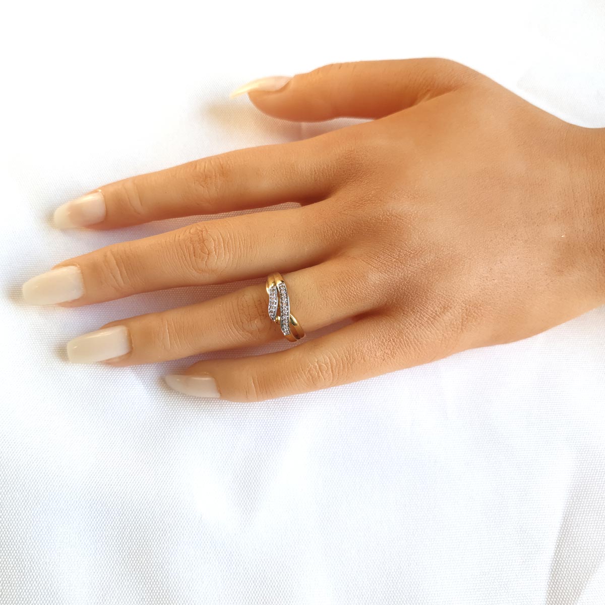 Damenring 585 Gelbgold 17 Brillanten 0,10 ct. 