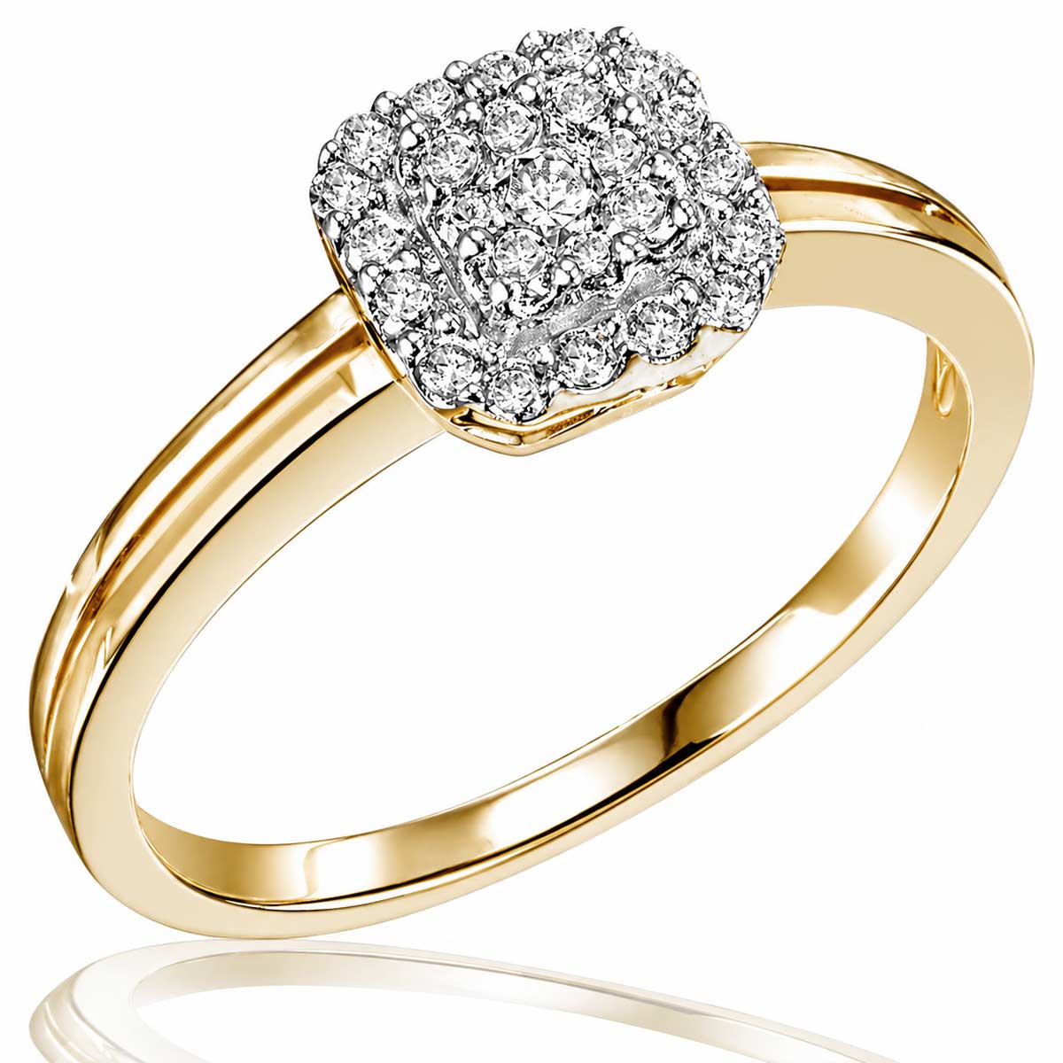 Damenring Gelbgold 750 mit 25 Brillanten zus. 0,23 ct.
