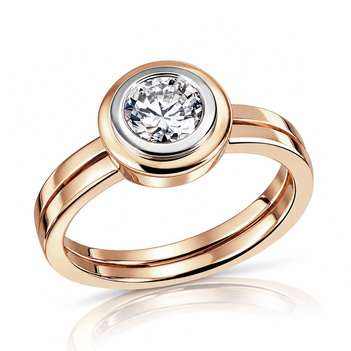 Damenring Solitär Verlobungsring 585 Roségold 1 Brillant 0,50 ct.