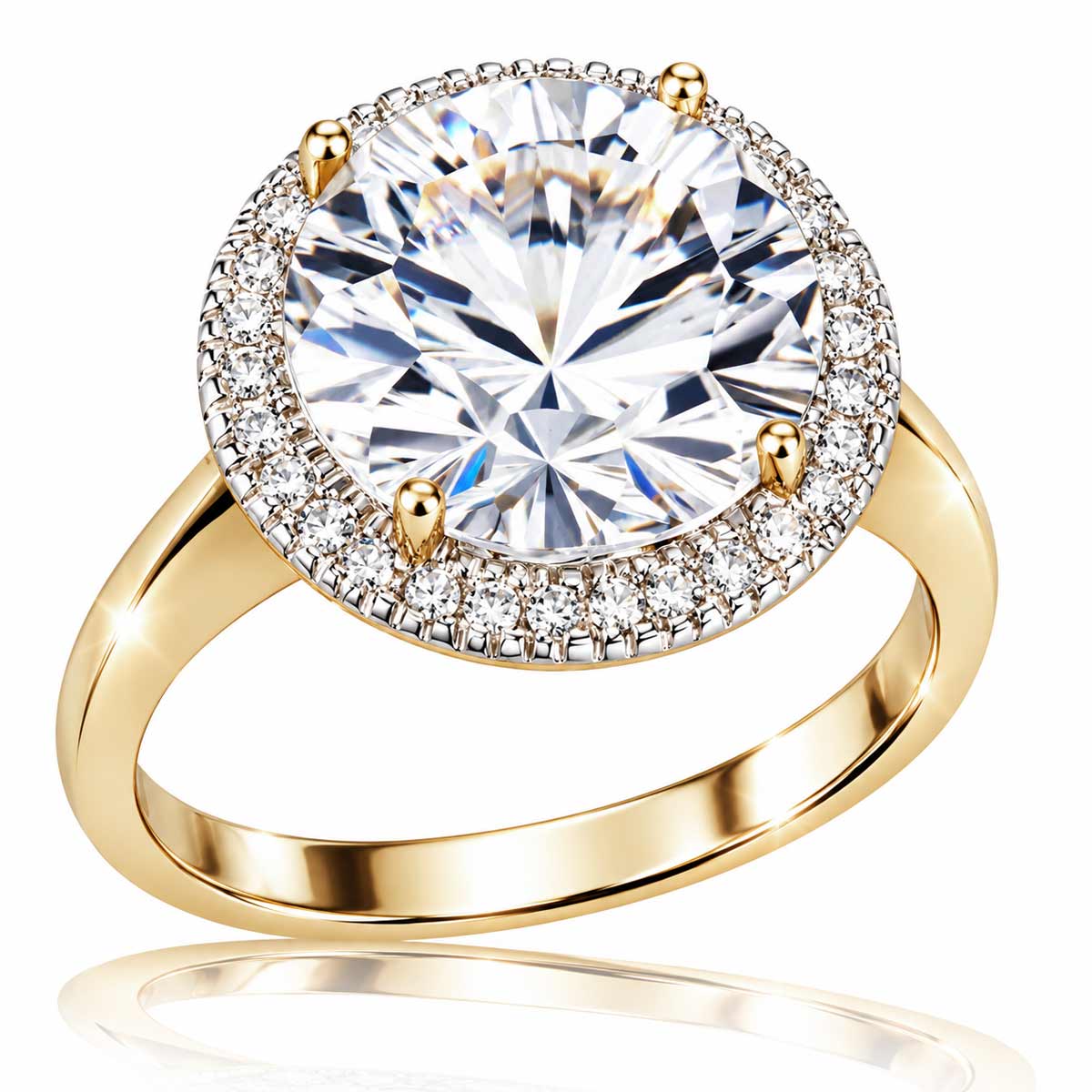 Damenring Millenium 585 Gelbgold 1 Weißtopas und 30 Diamanten