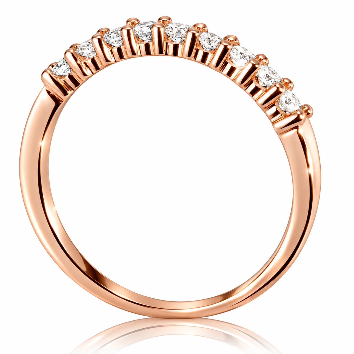 Damenring Memoire 585 Roségold 9 Brillanten weiss 0.30 ct.