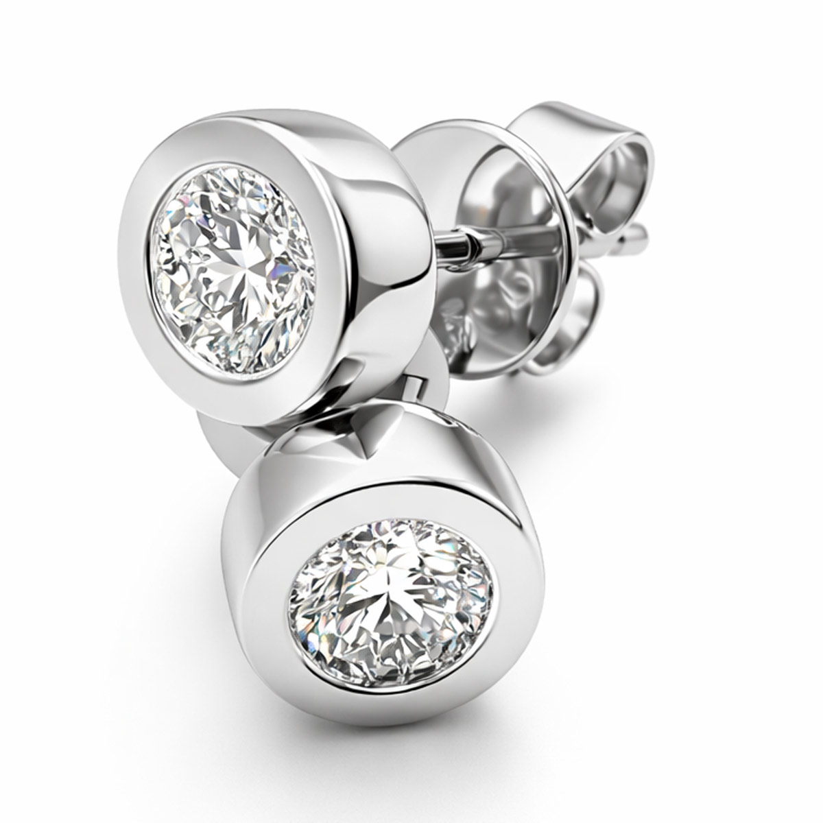 Stella Diamant Ohrstecker Paar 585/- Weißgold 2 Brillanten zus. 0.50 ct. VS/G 