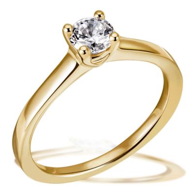 Jana Diamant Ring 750/- Gelbgold 1 Brillant 0,50 ct. Lupenrein oder SI - Expertise IGI, GIA, HRD