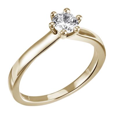 Laura Diamant Ring 750/- Gelbgold 1 Brillant 0,50 ct. Lupenrein oder SI - Expertise IGI, GIA, HRD